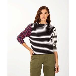 ALEX MILL Lakeside Striped Cotton Shirt In Mixed Stripe M
